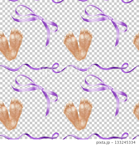 World Prematurity Day in seamless pattern of purple ribbons with bows and premature baby feet.Watercolor pattern for medical campaigns,charity projects,baby products,supportive social media content World Prematurity Day in seamless pattern of purple ribbons with bows and premature baby feet.Watercolor pattern for medical campaigns,charity projects,baby products,supportive social media content 133245334