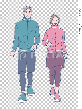 一對中年夫婦正在散步 一對中年夫婦正在散步 133245960