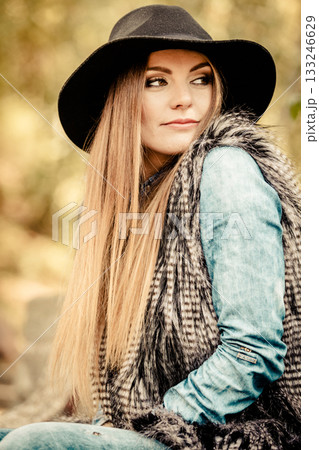 Pretty girl in park 133246629