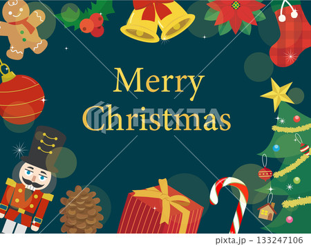 かわいいクリスマスカードのデザイン 133247106