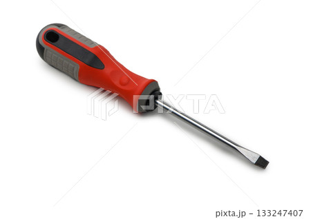 Flathead screwdriver isolated on white background 133247407