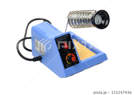 Professional soldering rework station isolated on white background 133247436