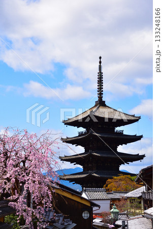 春 京都東山 法観寺 五重塔 春 京都東山 法観寺 五重塔 133248166