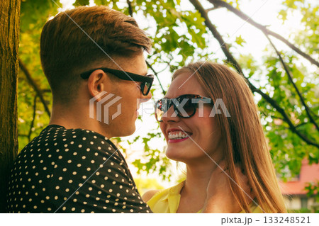 Smiling couple in park 133248521