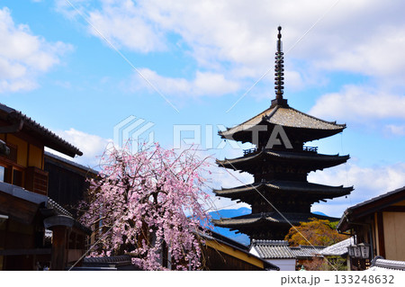 春　京都東山　法観寺　五重塔 133248632