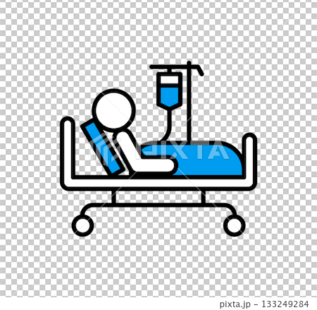 醫用床圖示插圖/向量圖 醫用床圖示插圖/向量圖 133249284