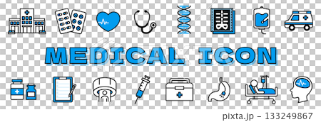 Medical icon banner illustration / vector 133249867