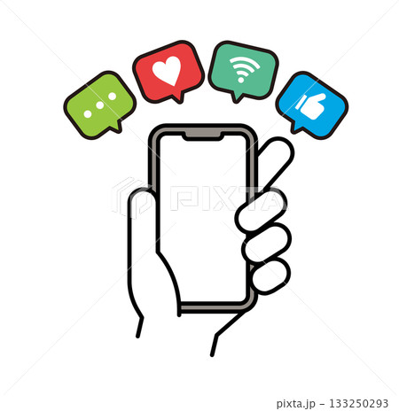SNS発信のアイコンイラスト / ベクター 133250293