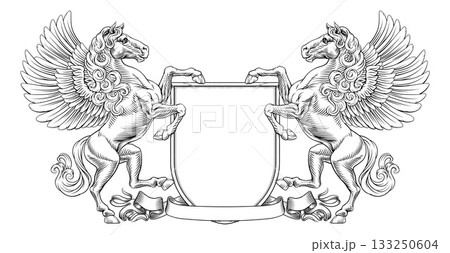Heraldry Crest Pegasus Horse Coat Of Arms Shield Heraldry Crest Pegasus Horse Coat Of Arms Shield 133250604