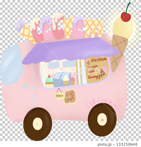 Cute Hand Drawn Ice Cream Truck Clipart Cute Hand Drawn Ice Cream Truck Clipart 133250648