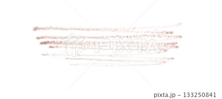 Pastel brown crayon texture on white background with hand-drawn horizontal Pastel brown crayon texture on white background with hand-drawn horizontal 133250841
