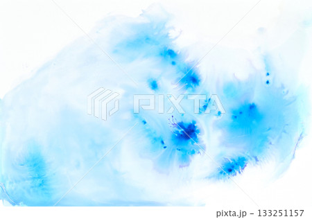 Abstract blue watercolor art with fluid patterns and soft texture background Abstract blue watercolor art with fluid patterns and soft texture background 133251157
