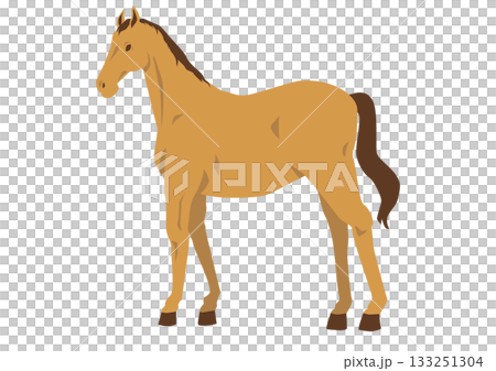 一匹行走的馬的插圖 133251304