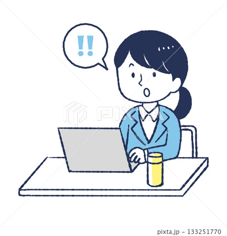 仕事をしているOL / びっくり 133251770