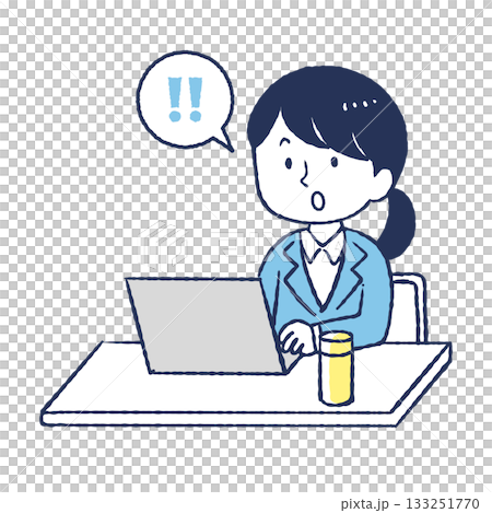 仕事をしているOL / びっくり 133251770