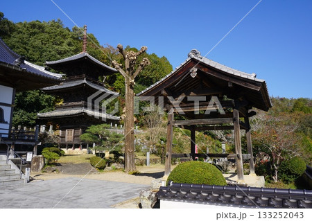 岡山県岡山市北区にある日蓮宗のお寺「成就寺」：三重塔と鐘楼 133252043