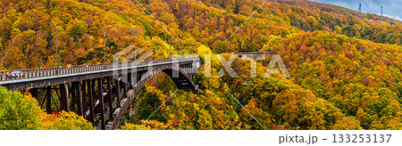 城ヶ倉大橋の紅葉 パノラマ【青森県青森市】 城ヶ倉大橋の紅葉 パノラマ【青森県青森市】 133253137