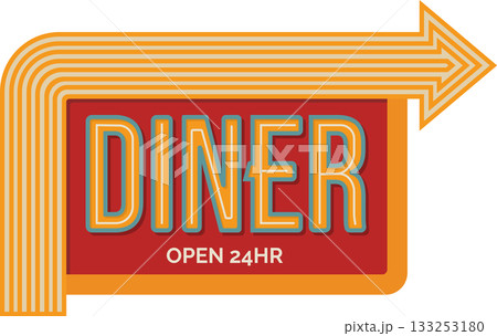 Retro diner sign 133253180