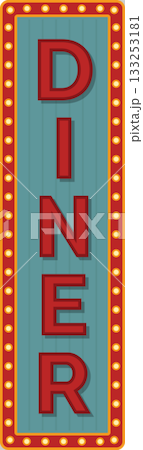 Old school vertical diner sign Old school vertical diner sign 133253181