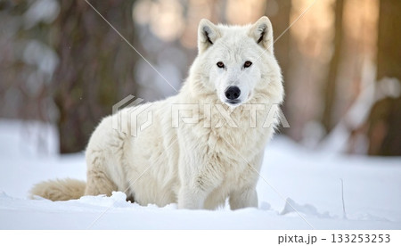 雪原に佇む白い狼1 133253253