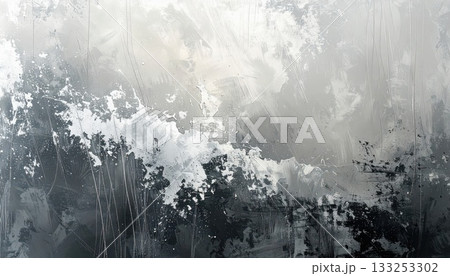 《AI画像》白と黒のペンキの付いた壁 133253302