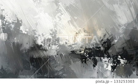 《AI画像》白と黒のペンキの付いた壁 133253303