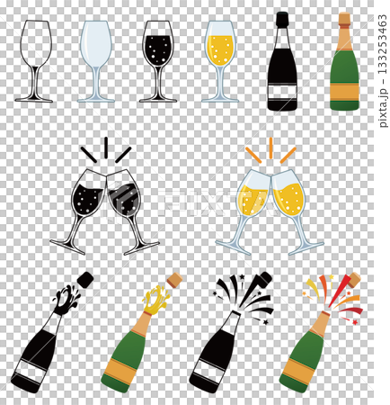 香檳圖示集 香檳圖示集 133253463
