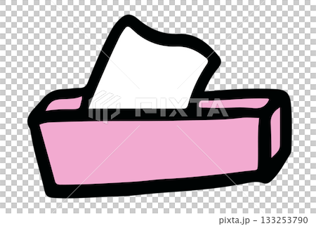 Cute hand drawn illustrations of tissue paper box for cooking, kitchenware, kitchen, department store, kid drawing style, room, sticker, icon, brooch, home decor, online shopping, supermarket 133253790