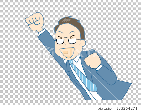 Business person who makes a guts pose 133254271