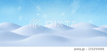 Snowy winter landscape with falling snow background Snowy winter landscape with falling snow background 133254305