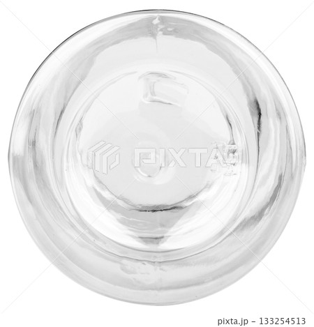 Plastic water bottle with openable cap on white background with lettering Plastic water bottle with openable cap on white background with lettering 133254513