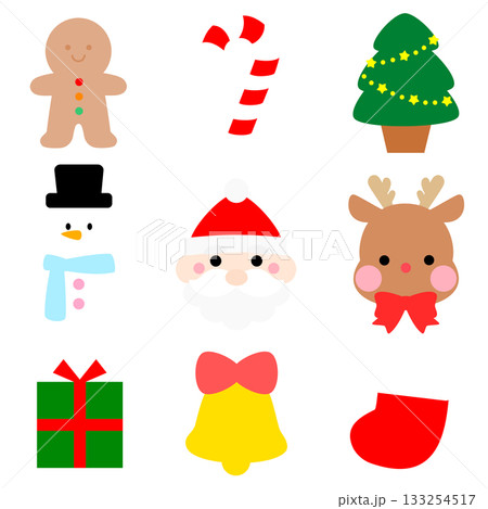 クリスマスのかわいいイラスト素材セット 133254517
