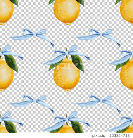 Lemon watercolor seamless pattern. Hand drawn tropical sour fruit. Clip art of juicy yellow lime. Citrus on isolated white background. Ideal for logo and packaging of natural cosmetics, household Lemon watercolor seamless pattern. Hand drawn tropical sour fruit. Clip art of juicy yellow lime. Citrus on isolated white background. Ideal for logo and packaging of natural cosmetics, household 133254718