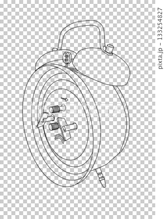Alarm clock line drawing 133254827