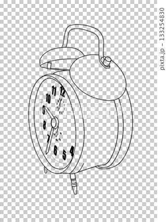 Alarm clock line drawing Alarm clock line drawing 133254830