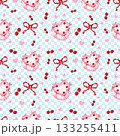 Cute cherry cake coquette seamless pattern 133255411