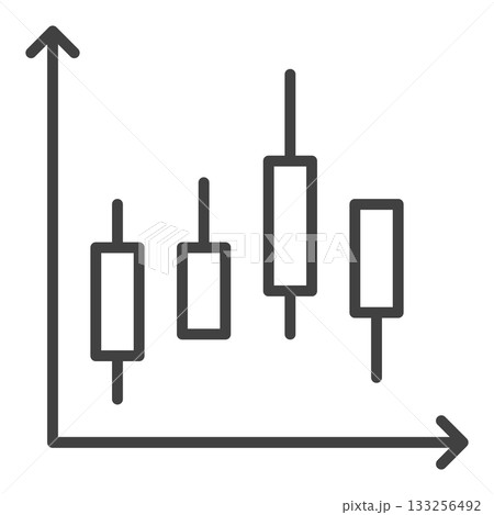 Candlestick Chart vector Market Data outline minimal icon or design element 133256492
