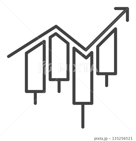 Trading Analysis vector Candlestick Chart with arrow icon or sign in outline style Trading Analysis vector Candlestick Chart with arrow icon or sign in outline style 133256521