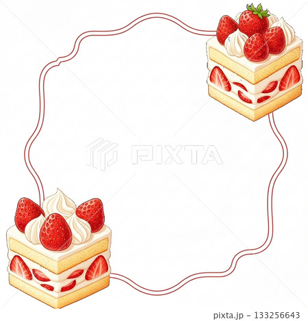 スイーツラインが可愛い背景フレーム 133256643