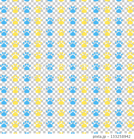 Blue and yellow paw background material 133258942