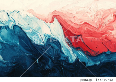 Abstract Swirling Patterns of Red and Blue Paint on Textured Canvas for Artistic Backgrounds Abstract Swirling Patterns of Red and Blue Paint on Textured Canvas for Artistic Backgrounds 133259738