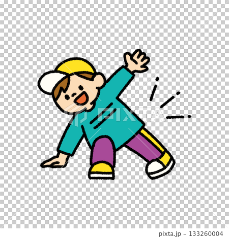 Children's dance pose hand-drawn illustration 133260004