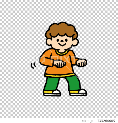 Children's dance down pose hand-drawn illustration 133260005