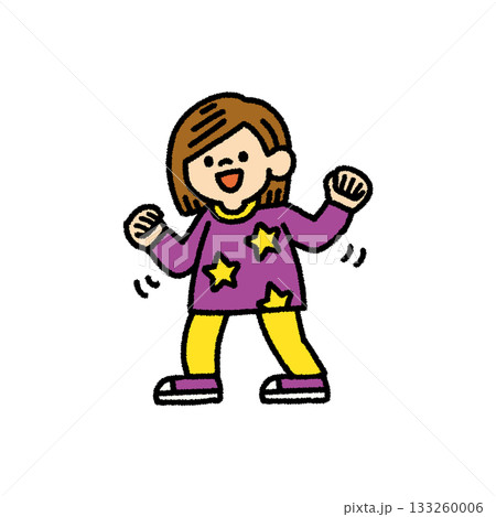 子供 ダンス リズム ポーズ 手描き イラスト 子供 ダンス リズム ポーズ 手描き イラスト 133260006