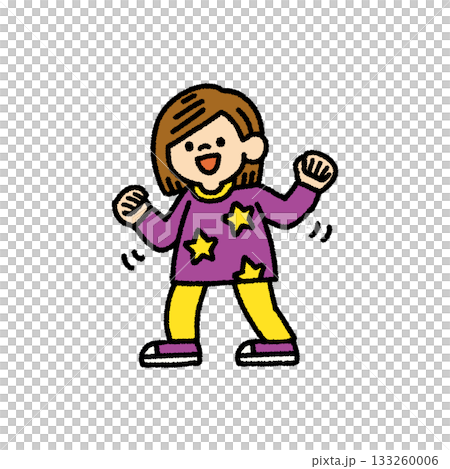 Children's dance rhythm pose hand-drawn illustration 133260006