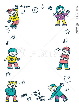 子供 ダンス 手描き 背景イラスト テキストスペース チラシ用 133260423