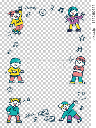 子供 ダンス 手描き 背景イラスト テキストスペース チラシ用 133260423