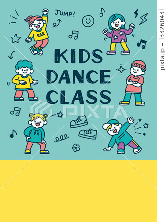 子供 ダンス クラス 手描き 背景イラスト チラシ用 子供 ダンス クラス 手描き 背景イラスト チラシ用 133260431
