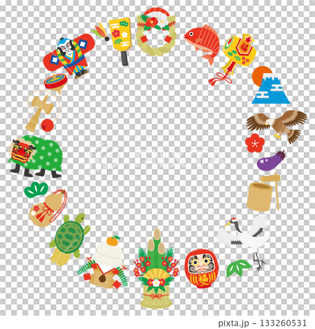 新年插畫邊框材料 133260531