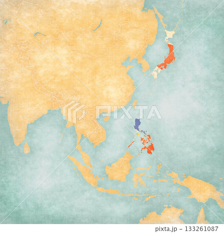 Map of East Asia - Japan and Philippines 133261087